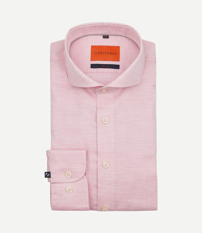 Melange overhemd roze