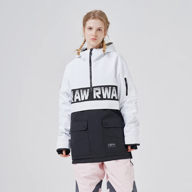 Women's RAWRWAR Powershot Cargo Half Zipper Snow Jacket with Removable Hem