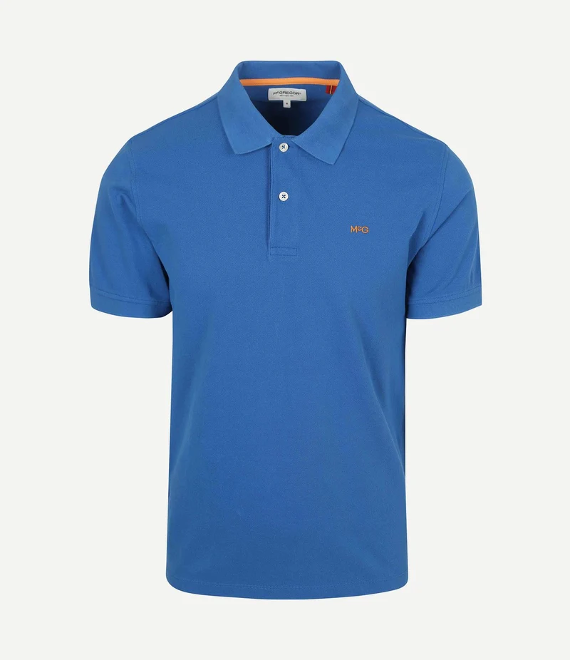 Piqué polo kobaltblauw