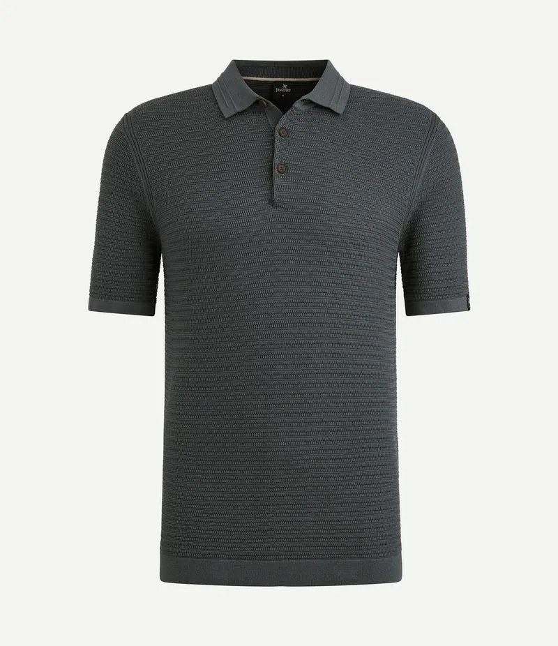 Poloshirt structuur dark slate