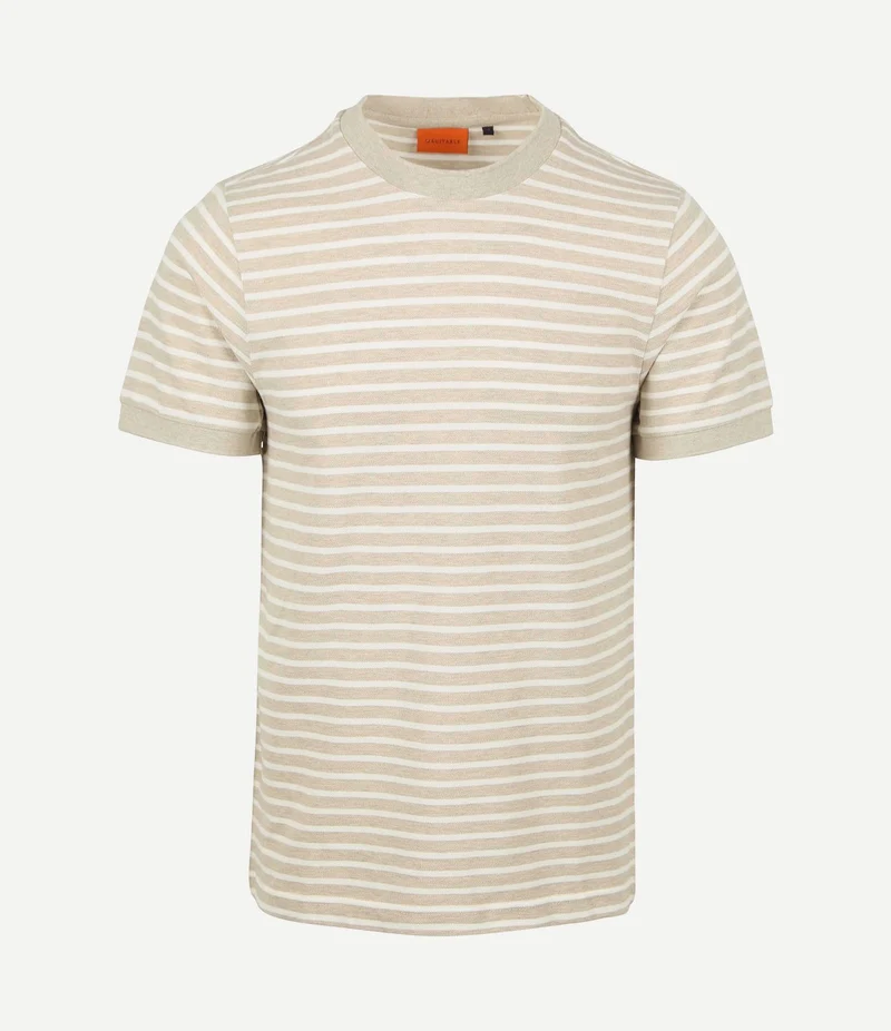 T-shirt isaac stripe piqué pebble