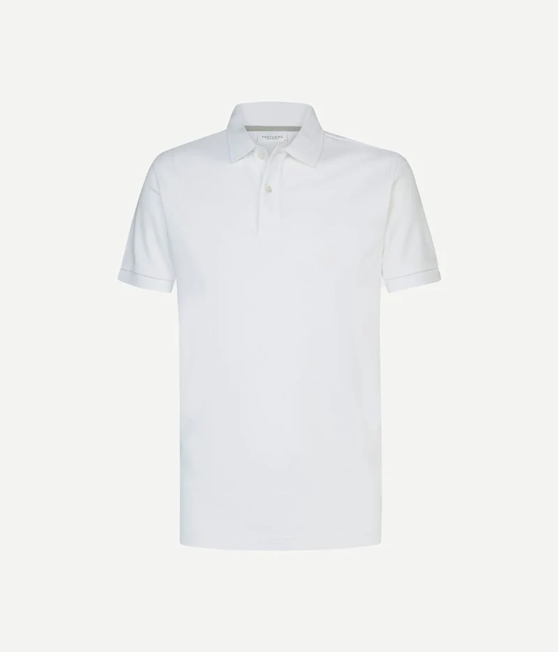 Profuomo piqué poloshirt wit