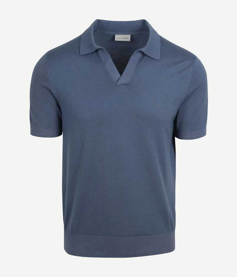 Suitable polo riva compact denim blauw