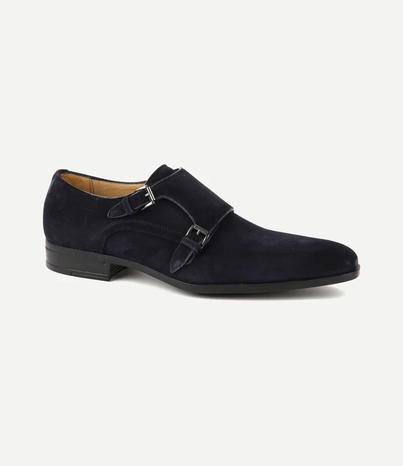 Amalfi schoen monk strap donkerblauw