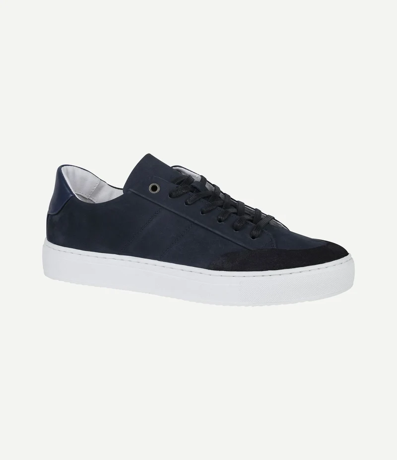 Nubuck skave sneaker donkerblauw