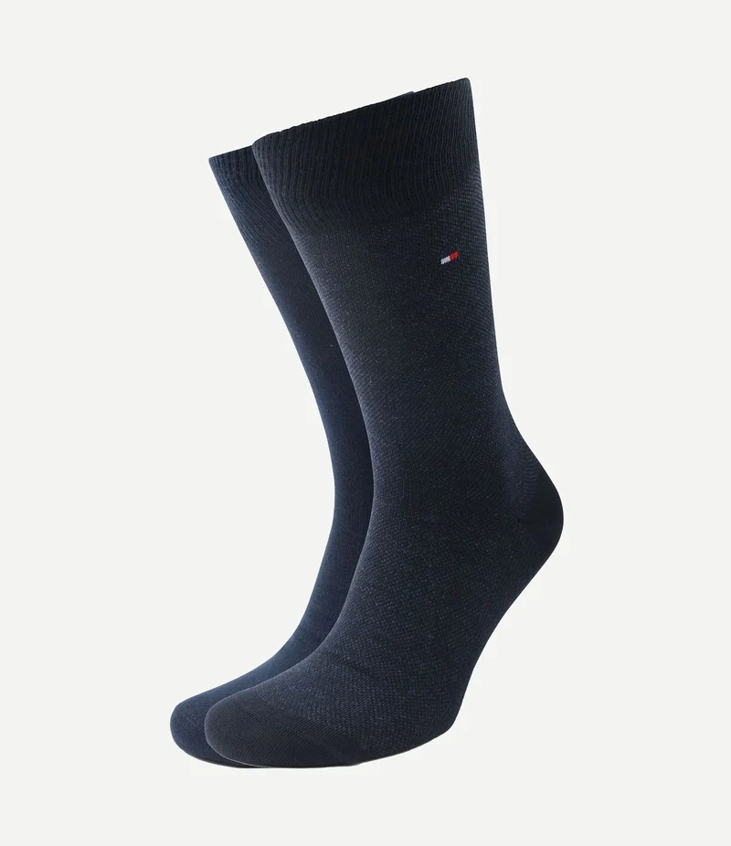 (2-pack) sokken birdseye blauw 001