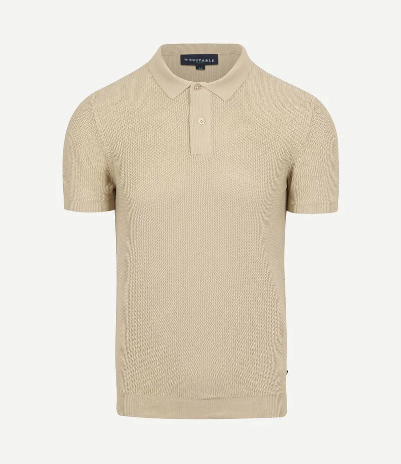 Respect polo structure knit beige
