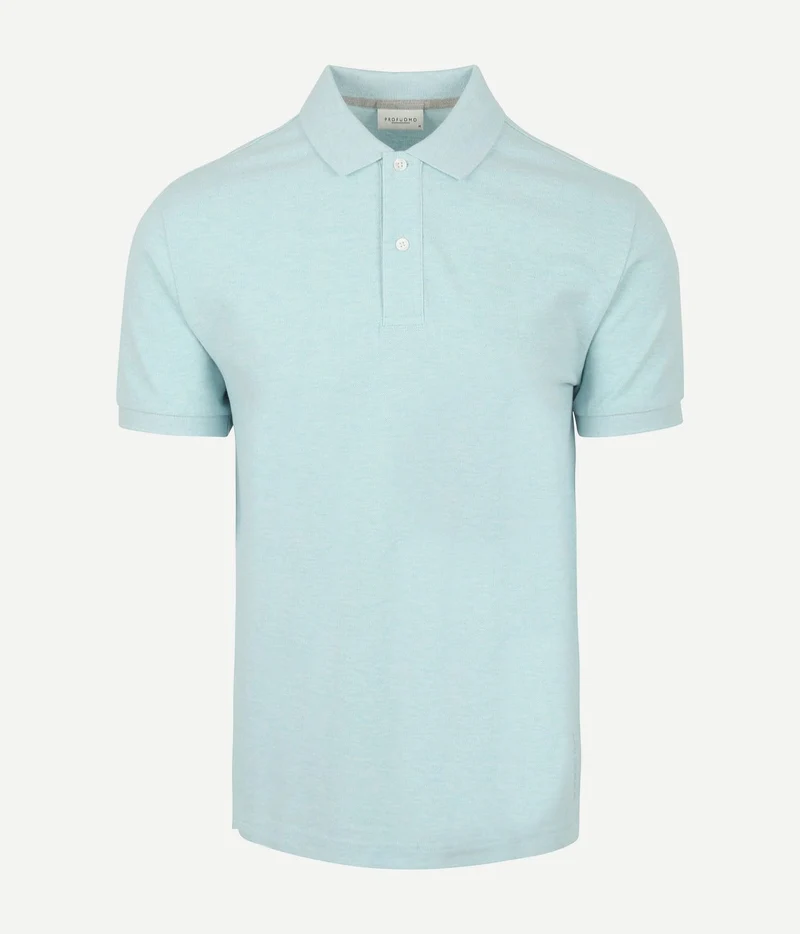 Profuomo piqué poloshirt aqua blauw