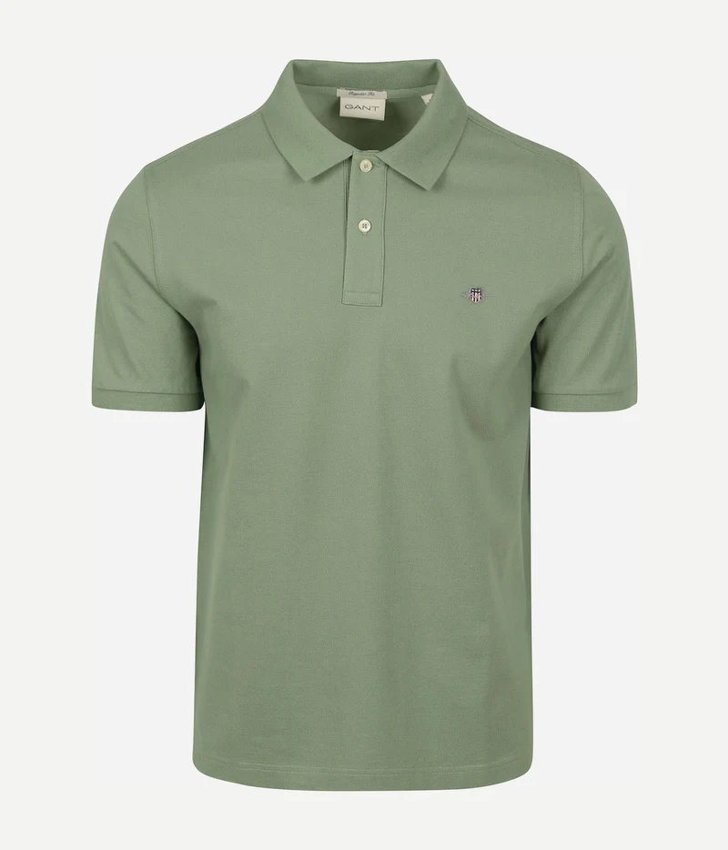 Gant shield piqué poloshirt groen | Regular-fit