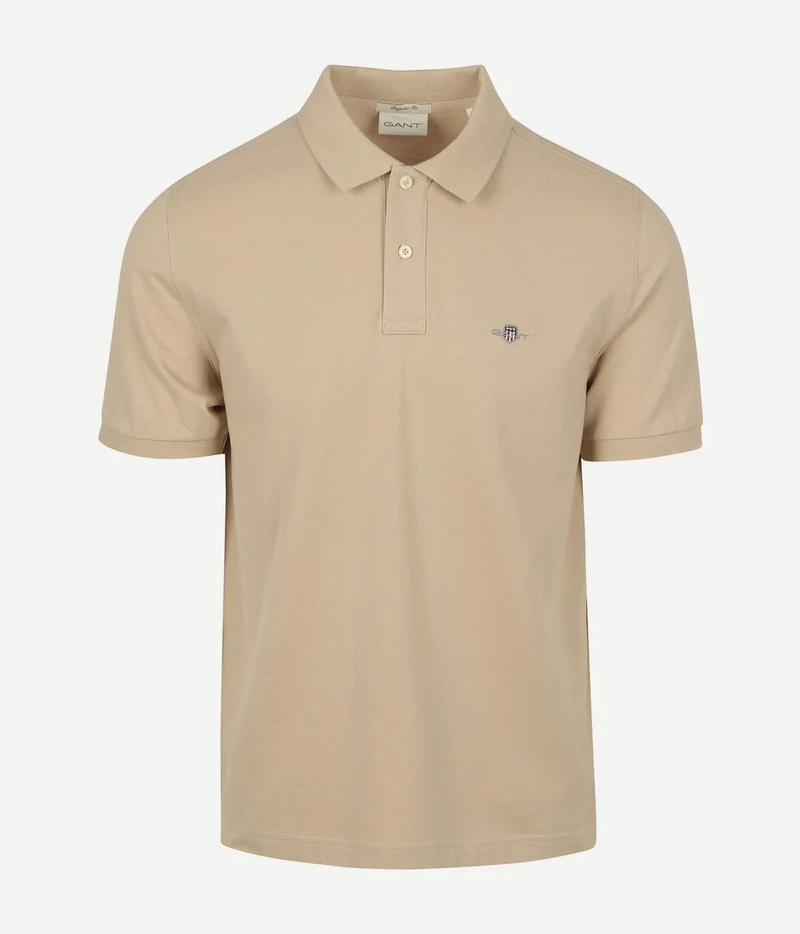 Gant shield piqué poloshirt sand | Regular-fit