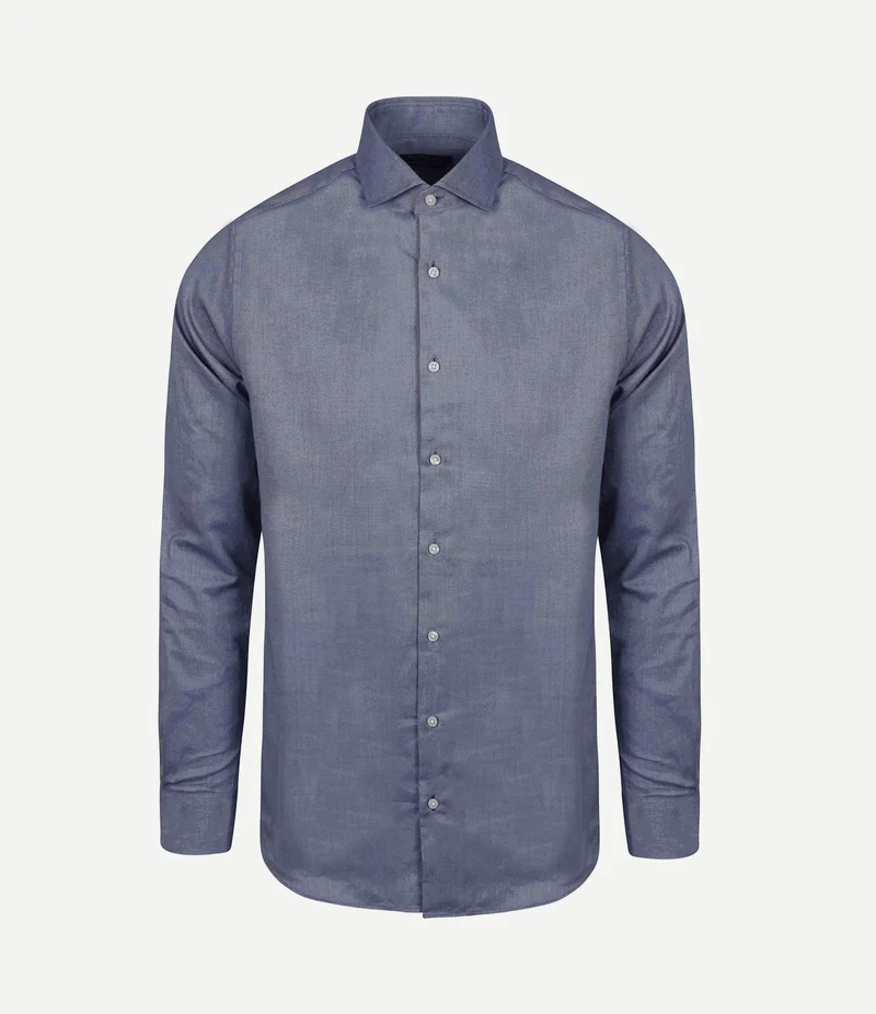 Overhemd Oxford melange blauw