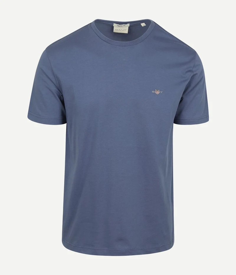 Gant t-shirt shield logo dusty donkerblauw | Regular-fit
