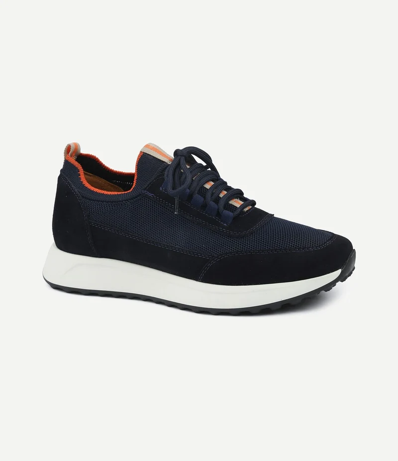 Sneaker suede donkerblauw