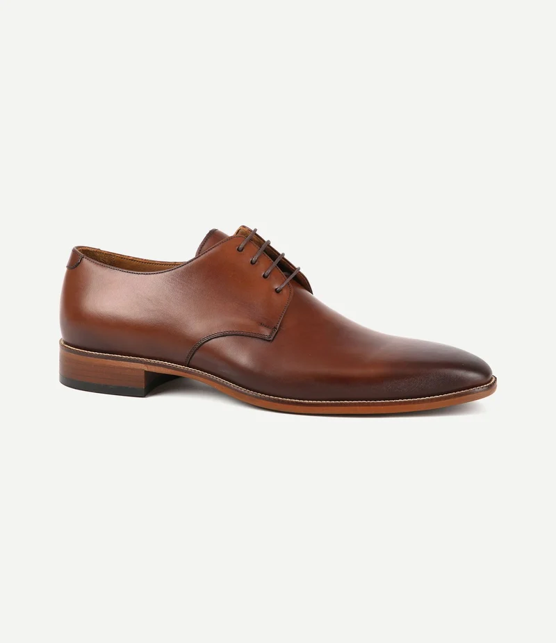 Leren herenschoen donkercognac