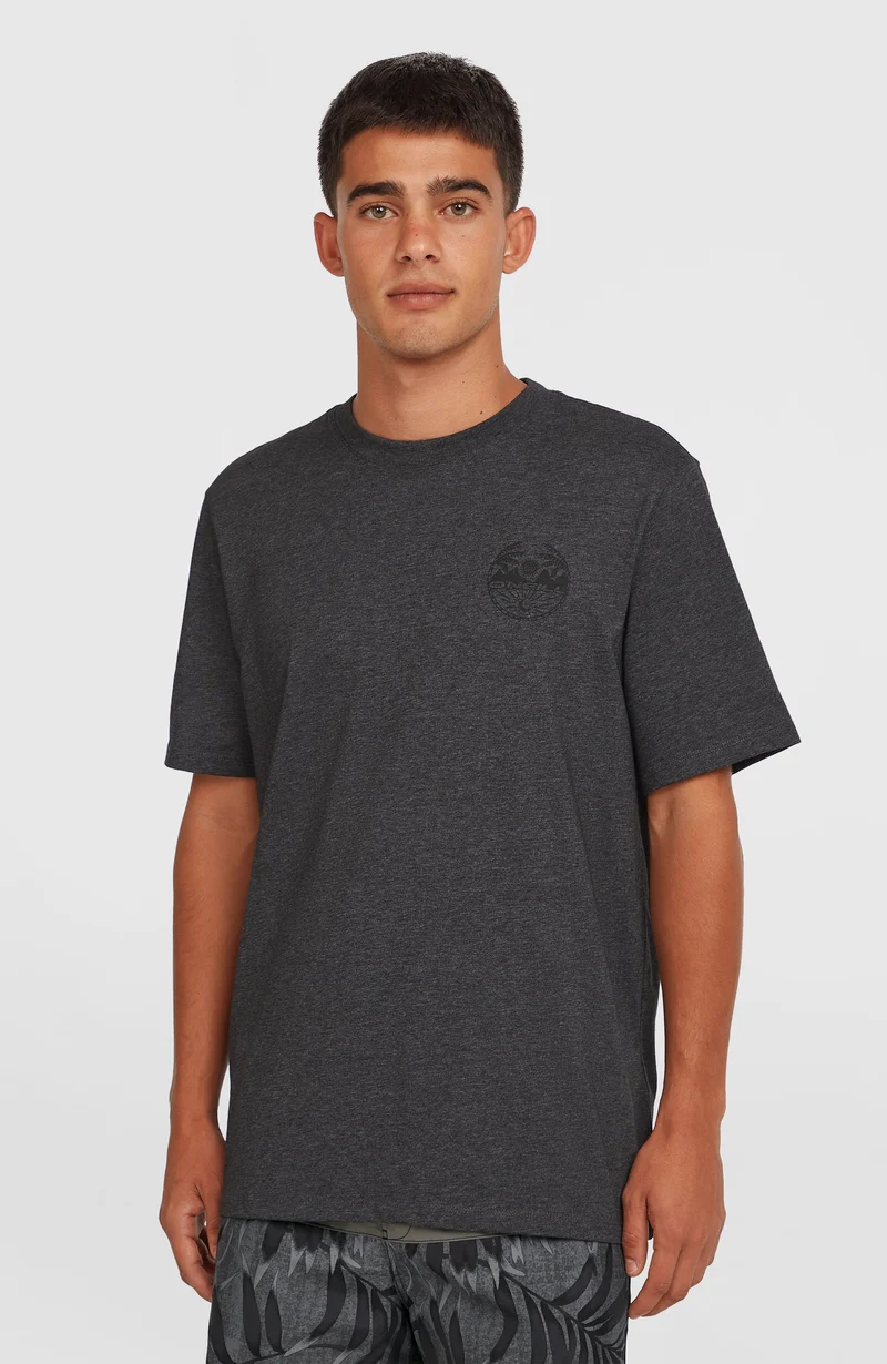 Back Print T-shirt | Black Out Melange