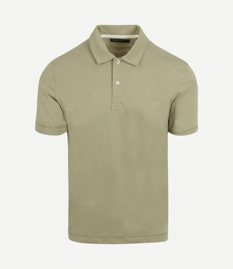 Poloshirt slubs sage groen