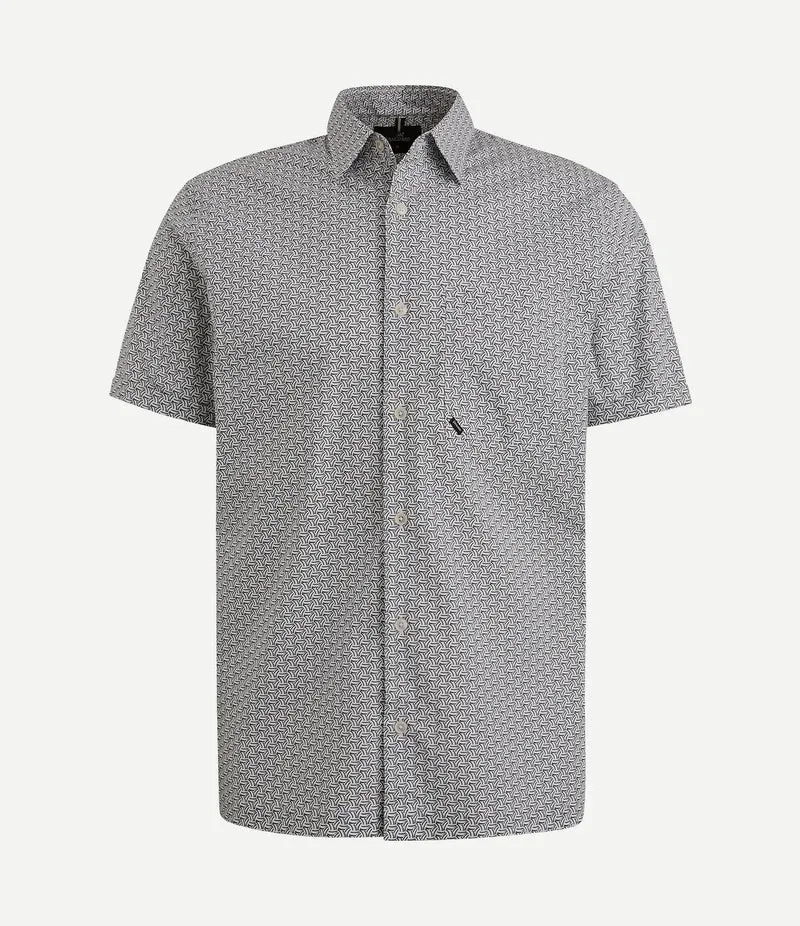 Short sleeve overhemd print blauw