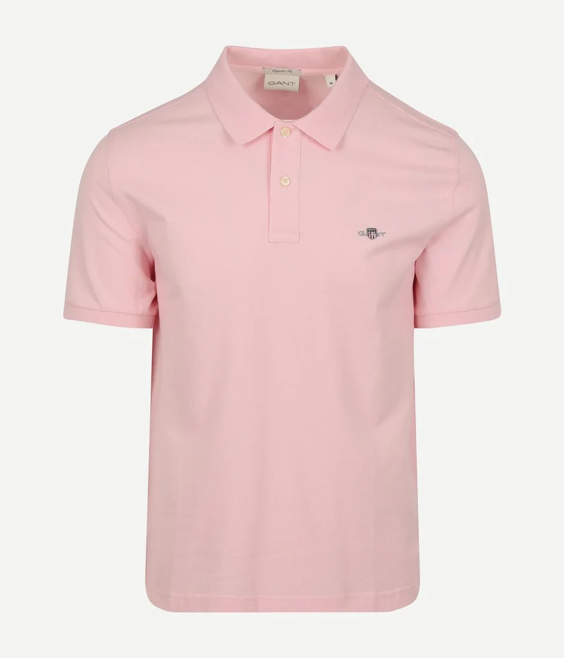 Shield piqué poloshirt lichtroze
