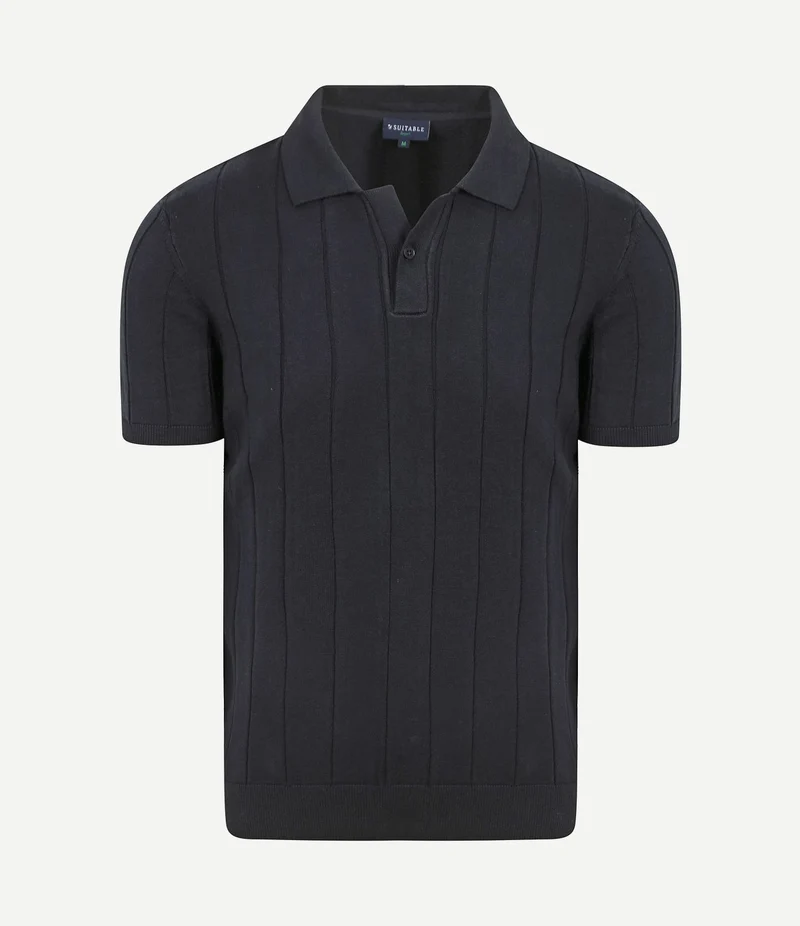 Respect polo drop needle donkerblauw