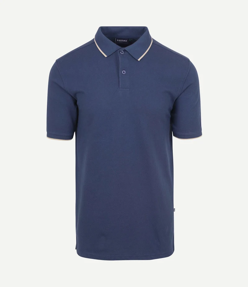 Respect polo tip ferry denim blauw