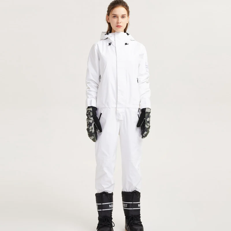 Women's Northfeel Hygge One Piece White Snowuits Ski Jumpsuits