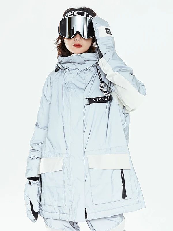 Women's Vector Winter Invitation Reflective Colorblock Snow Jacket