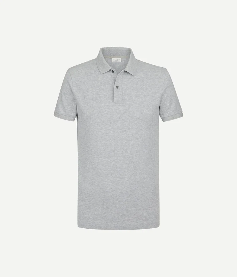 Profuomo piqué poloshirt grijs
