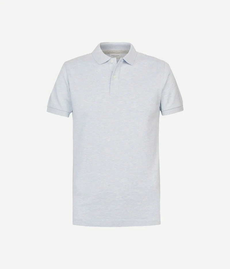 Profuomo piqué poloshirt lichtblauw