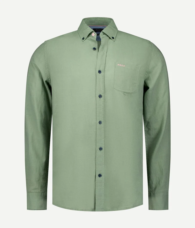 NZA shirt clayton linnen blend classic army