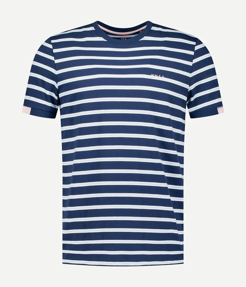 NZA t-shirt noel stripes light donkerblauw