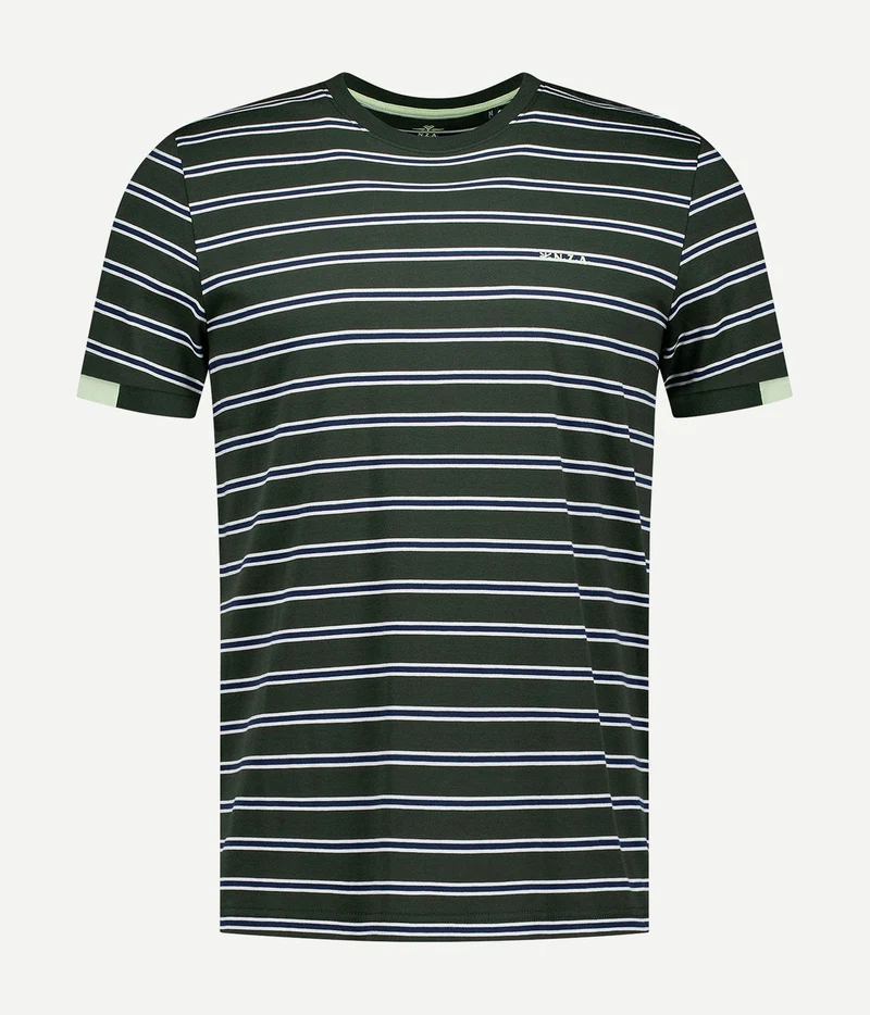 NZA t-shirt noel stripes forest green