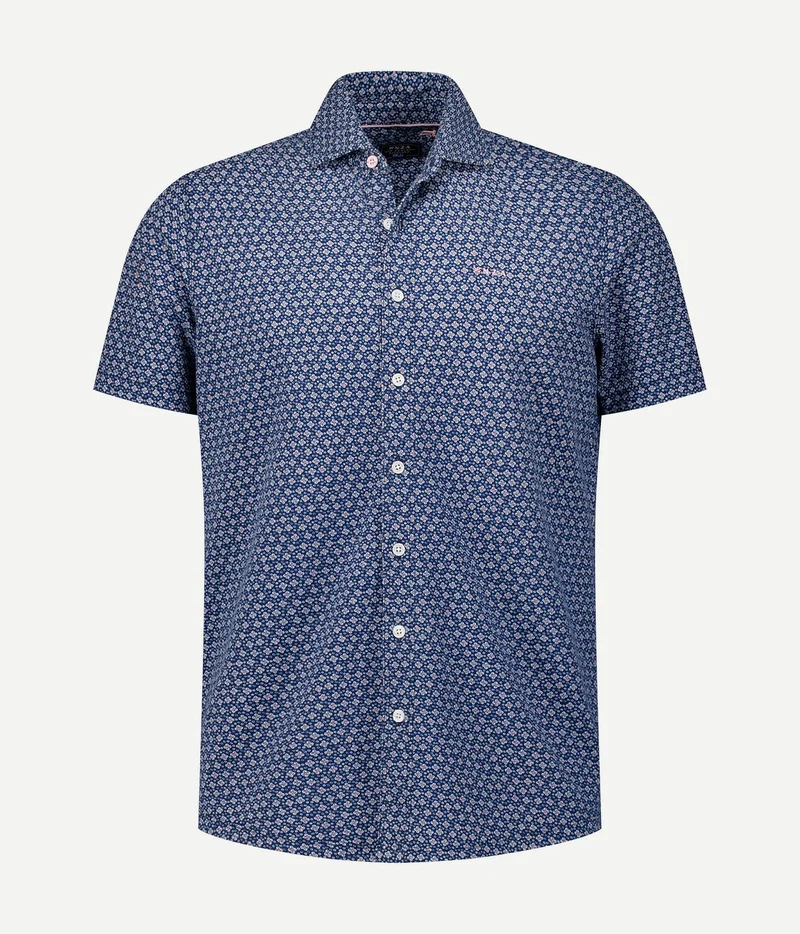 Overhemd short sleeve jake blauw