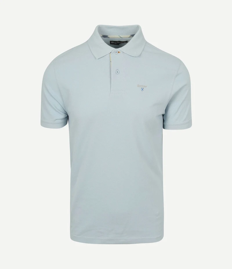 Tartan pique polo lichtblauw
