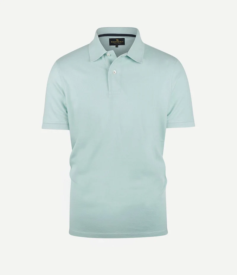 Polo piqué klassiek turquoise