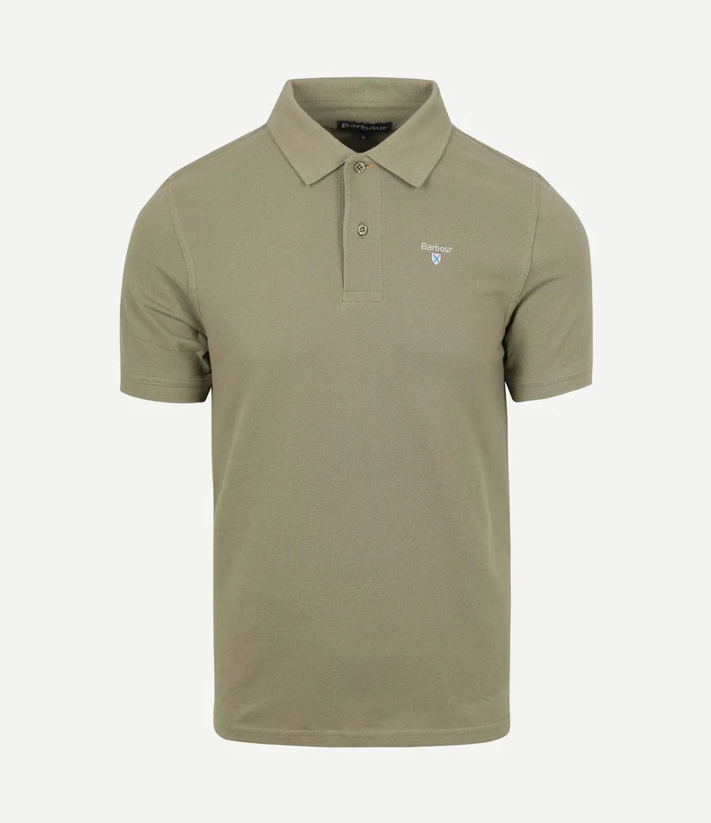Pique polo dusty groen