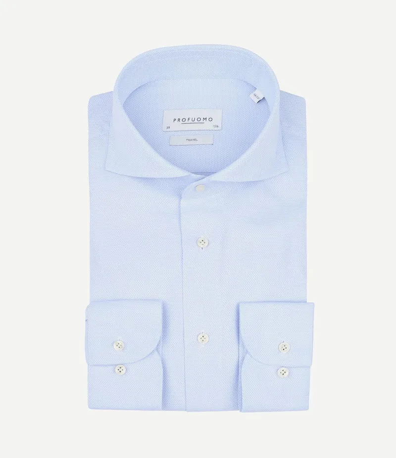 Shirt extra lange mouwen travel lichtblauw