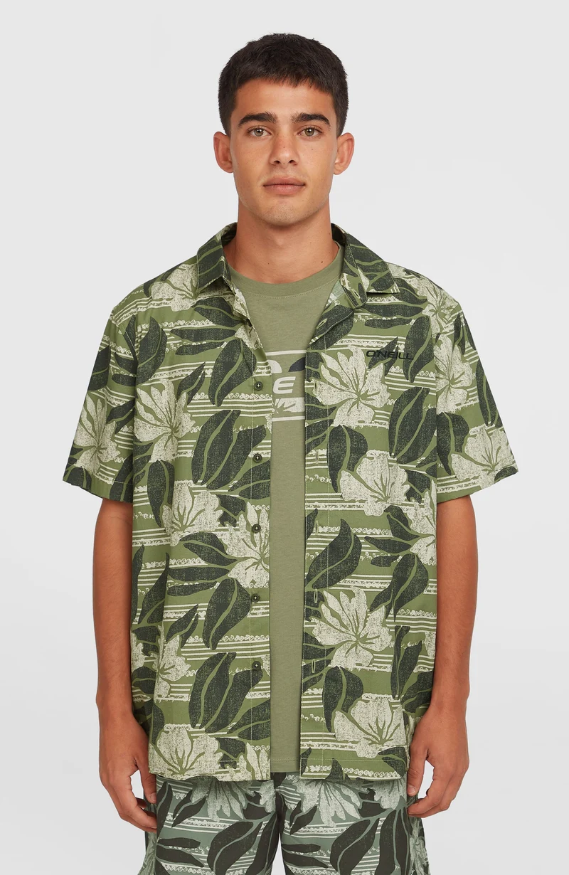 Print overhemd | Green Dusty Flower