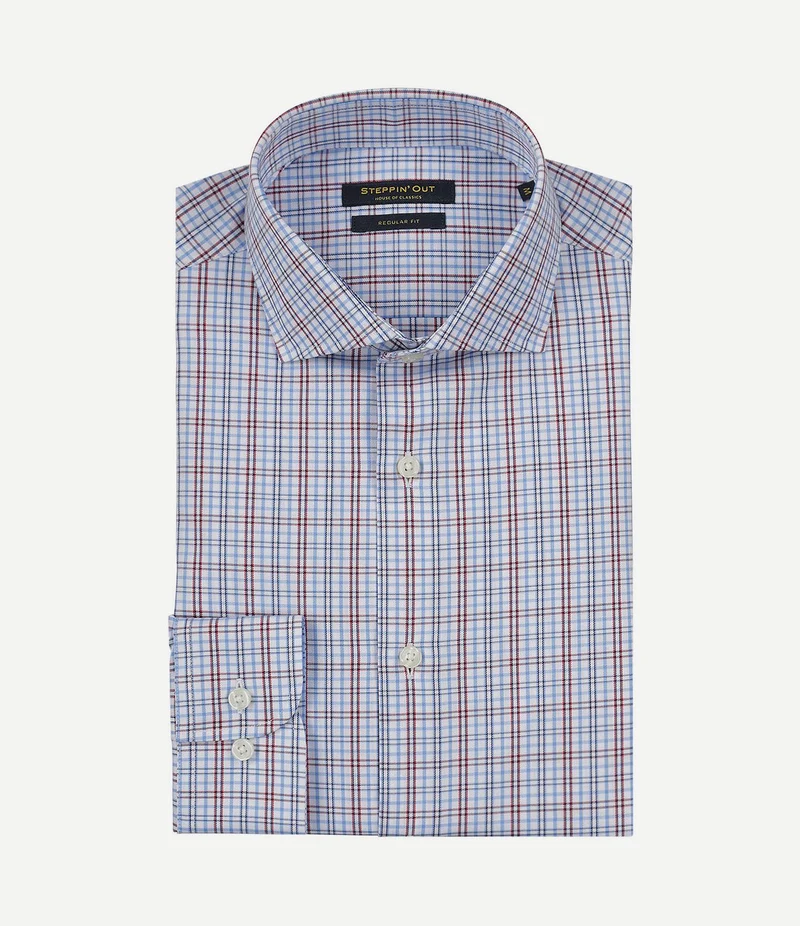 Overhemd ruiten blauw rood