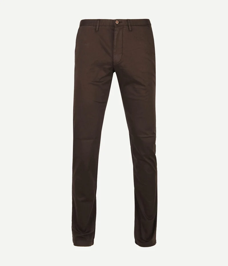 Suitable chino sartre donkerbruin