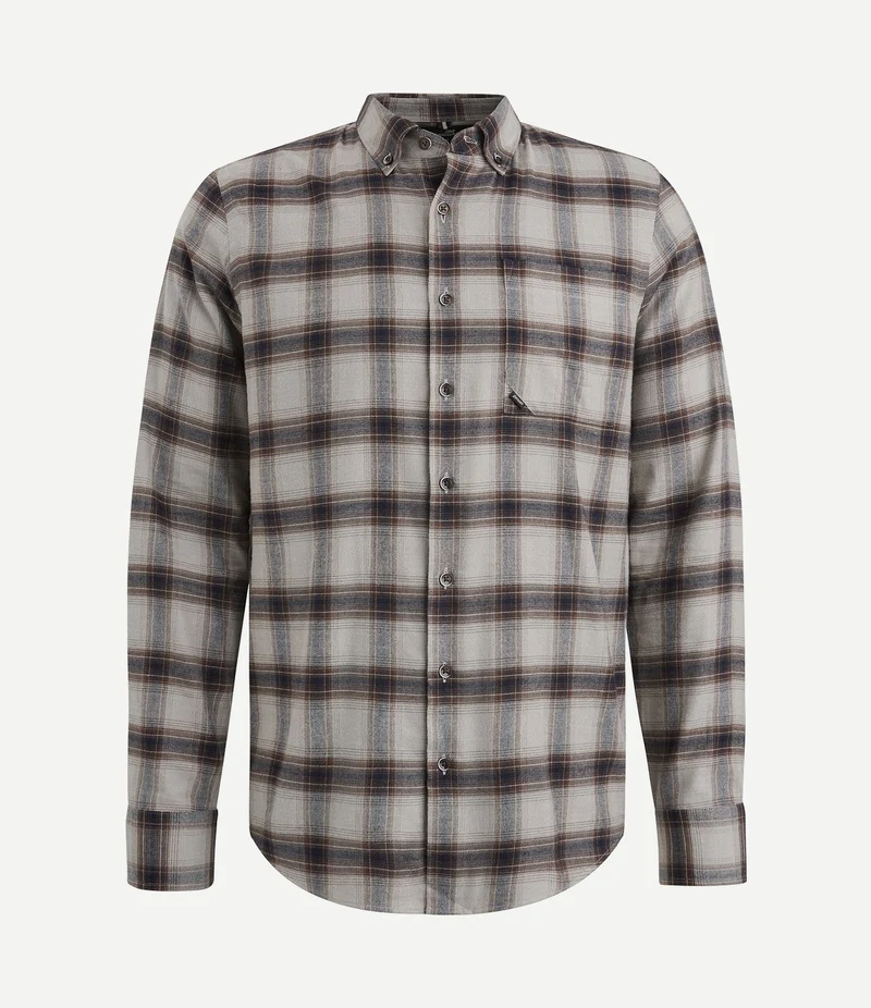 Overhemd ruiten taupe