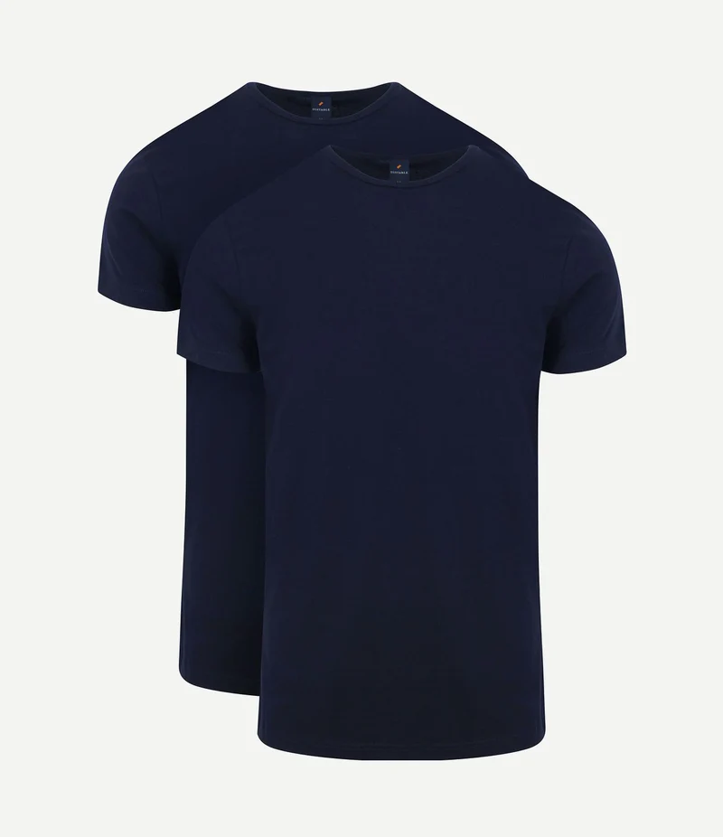 Ota t-shirt ronde hals donkerblauw (2-pack)