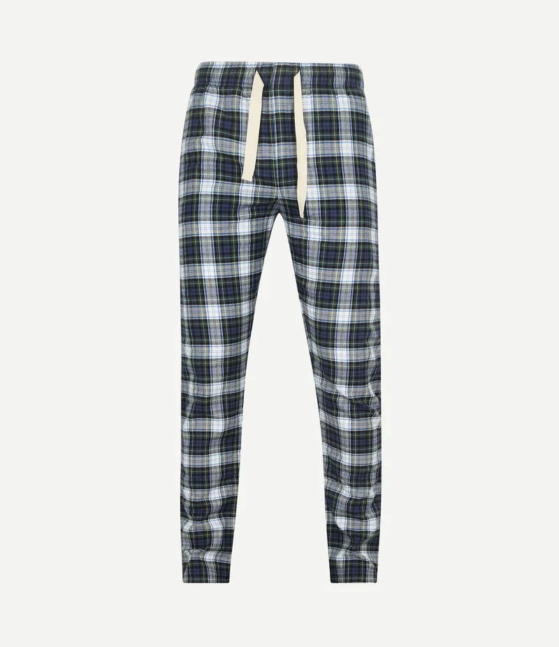 Loungebroek ruit blauw en groen