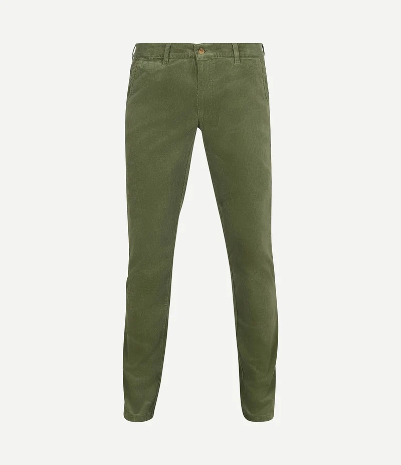 Chino Plato corduroy groen