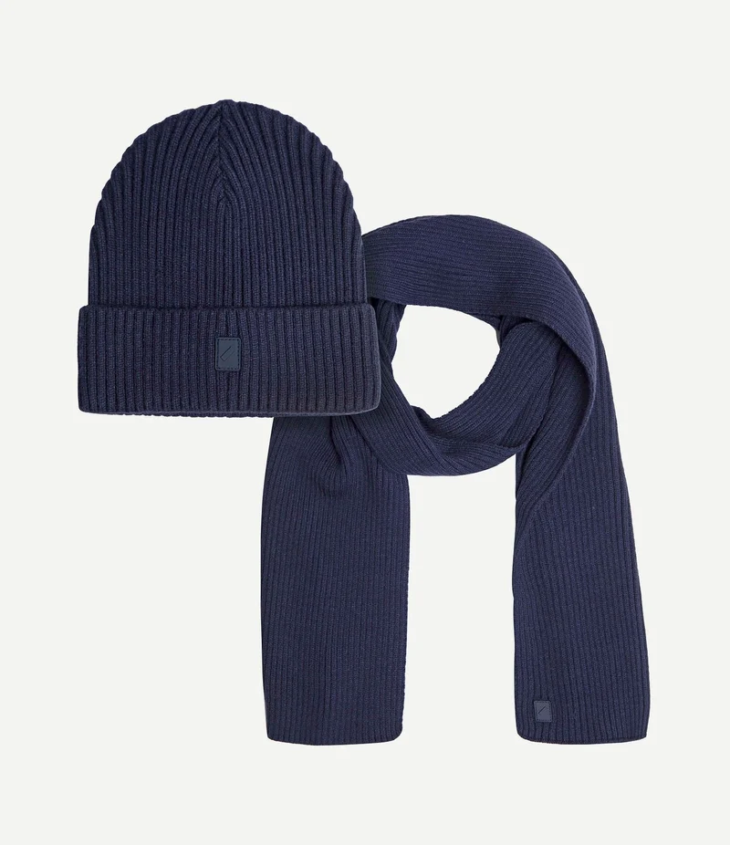 Muts en sjaal donkerblauw
