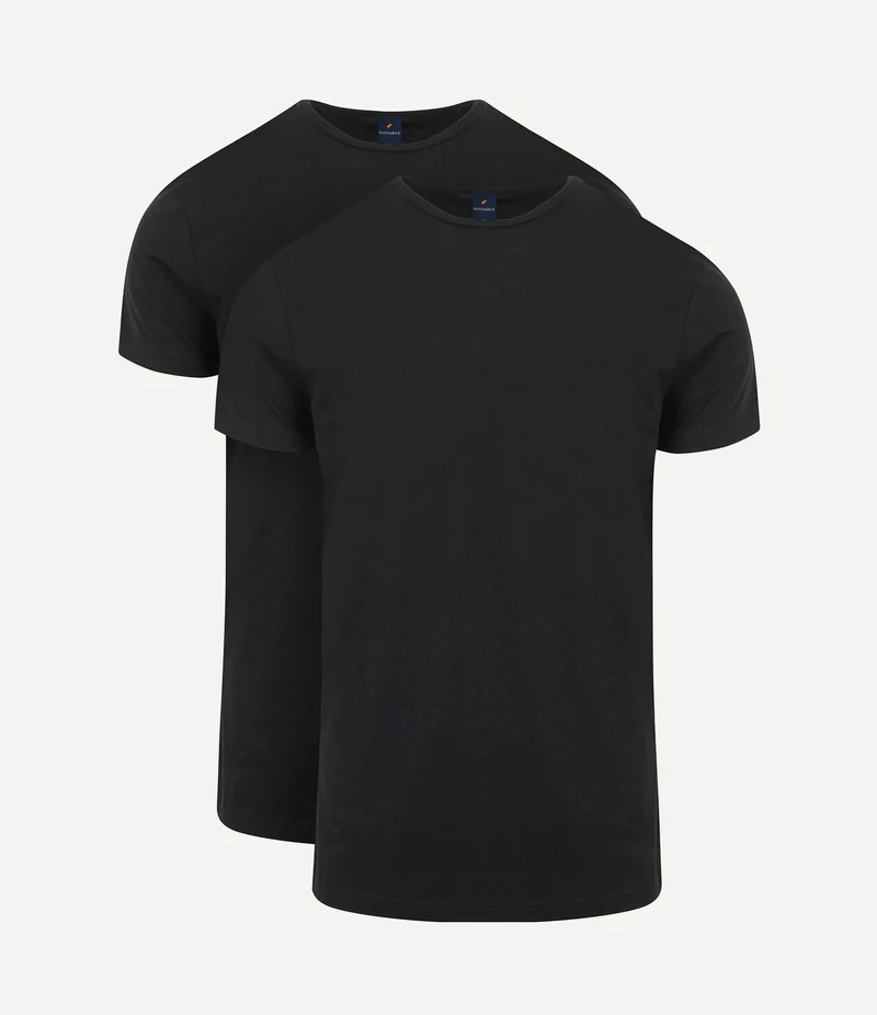 Ota t-shirt o-hals zwart (2-pack)