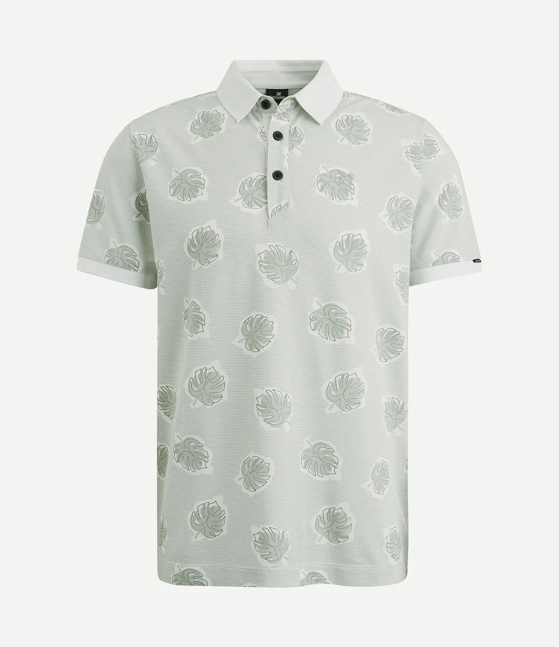 Piqué polo print lichtgroen