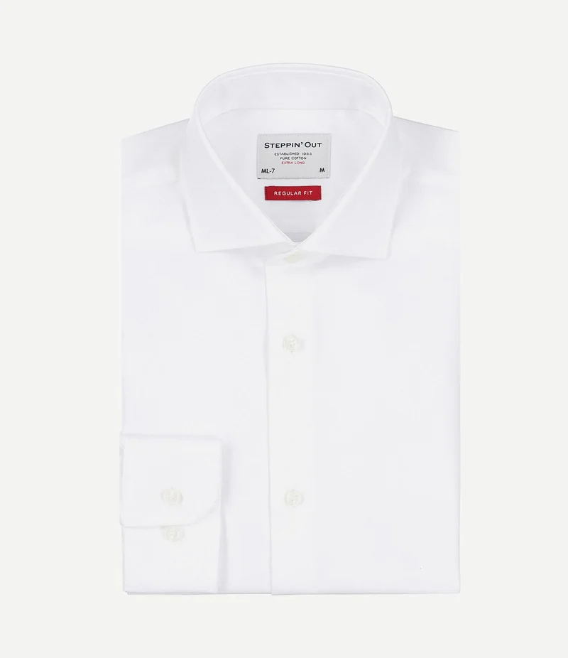 Extra long sleeves overhemd twill wit