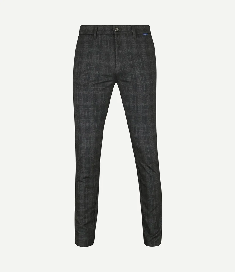 Chino griffin ruit antraciet