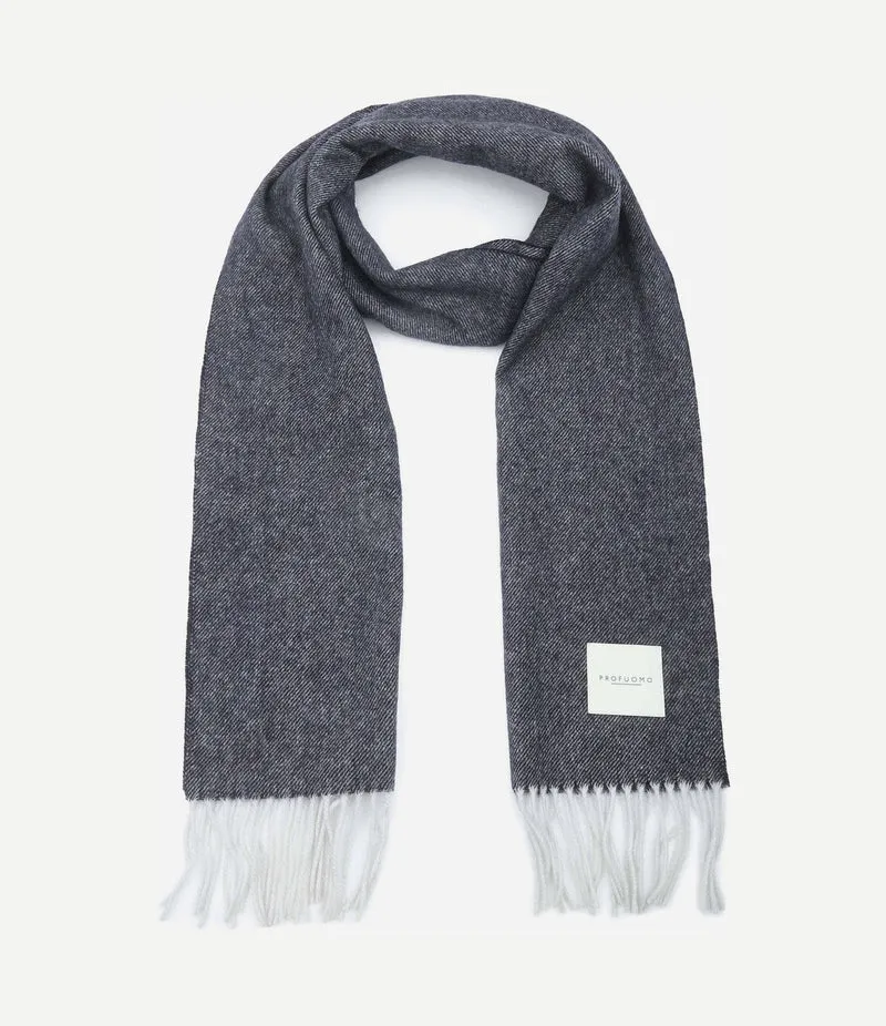 Sjaal lamswol donkerblauw blauw