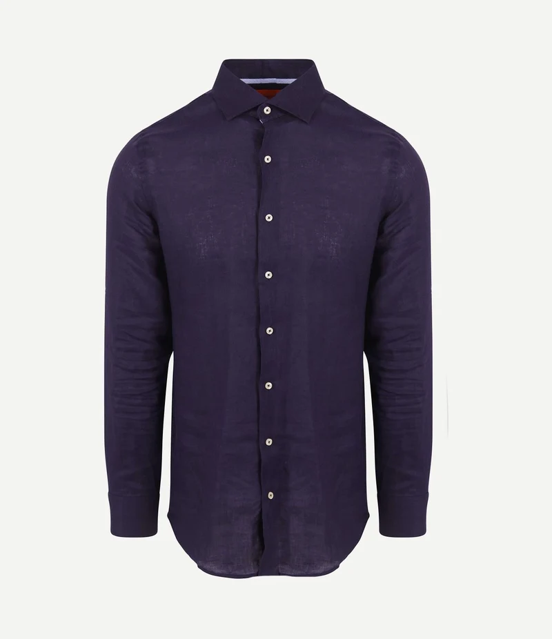 Overhemd linnen donkerblauw